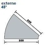 Meuble caisse d'angle externe 45 avec granit MACE045MA
